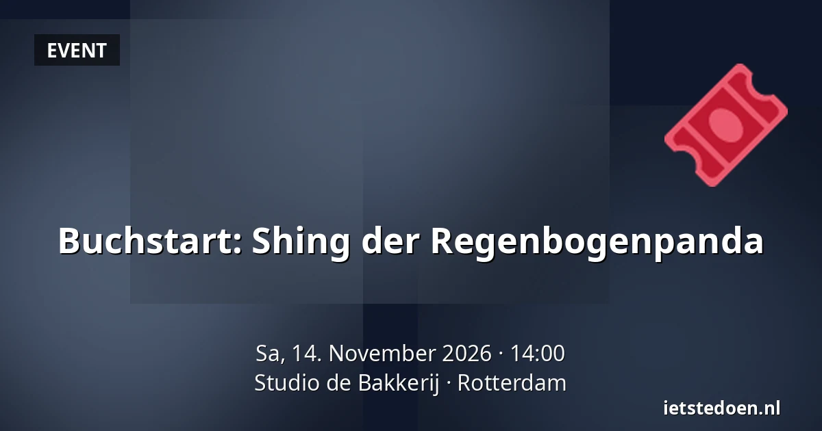Buchstart: Shing der Regenbogenpanda — Studio de Bakkerij, Rotterdam