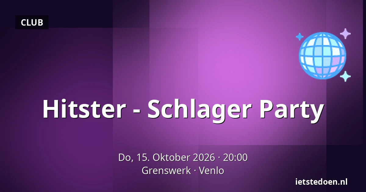 Hitster - Schlager Party — Grenswerk, Venlo