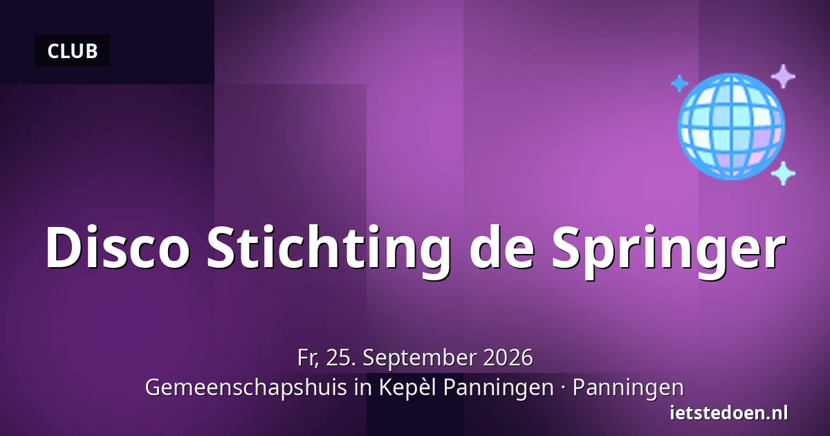 Disco Stichting de Springer — Gemeenschapshuis in Kepèl Panningen, Panningen