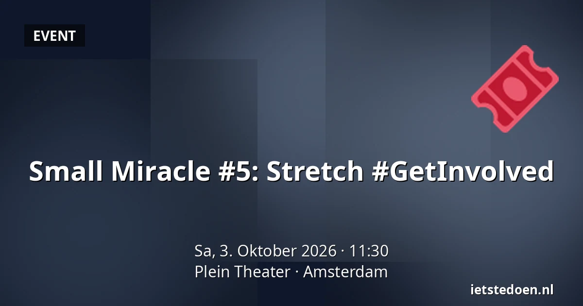 Small Miracle #5: Stretch #GetInvolved — Plein Theater, Amsterdam