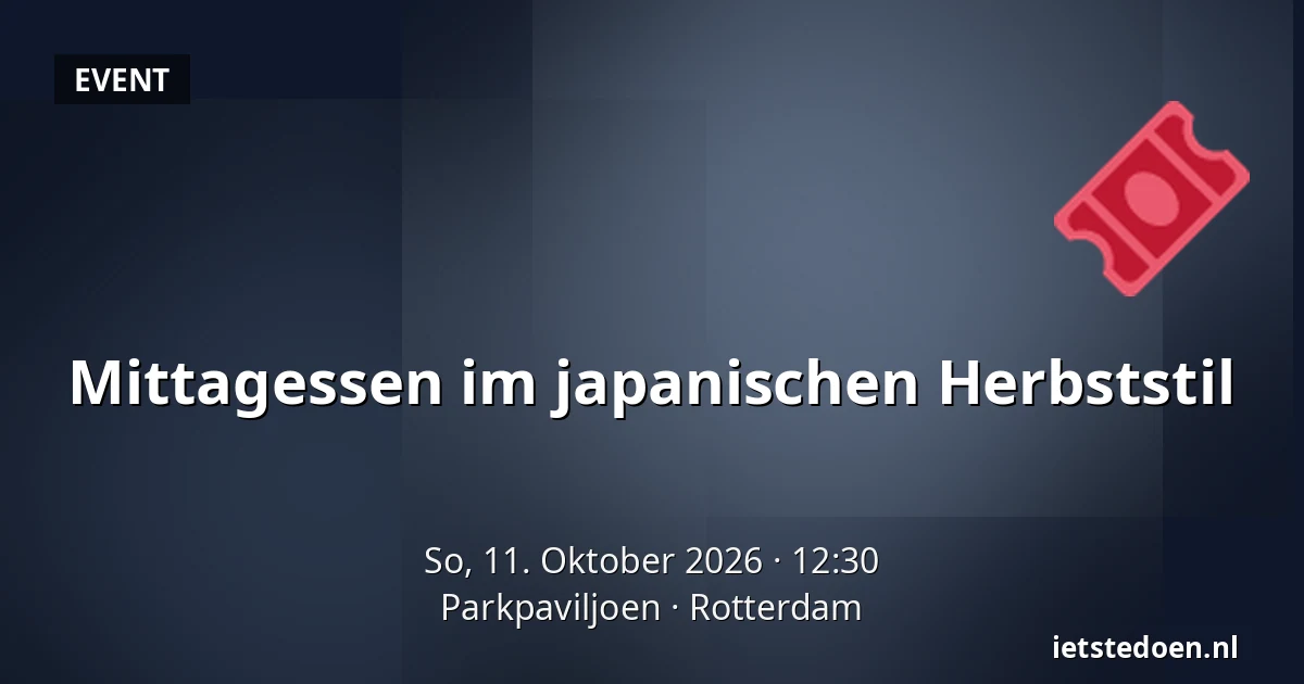 Mittagessen im japanischen Herbststil — Parkpaviljoen, Rotterdam