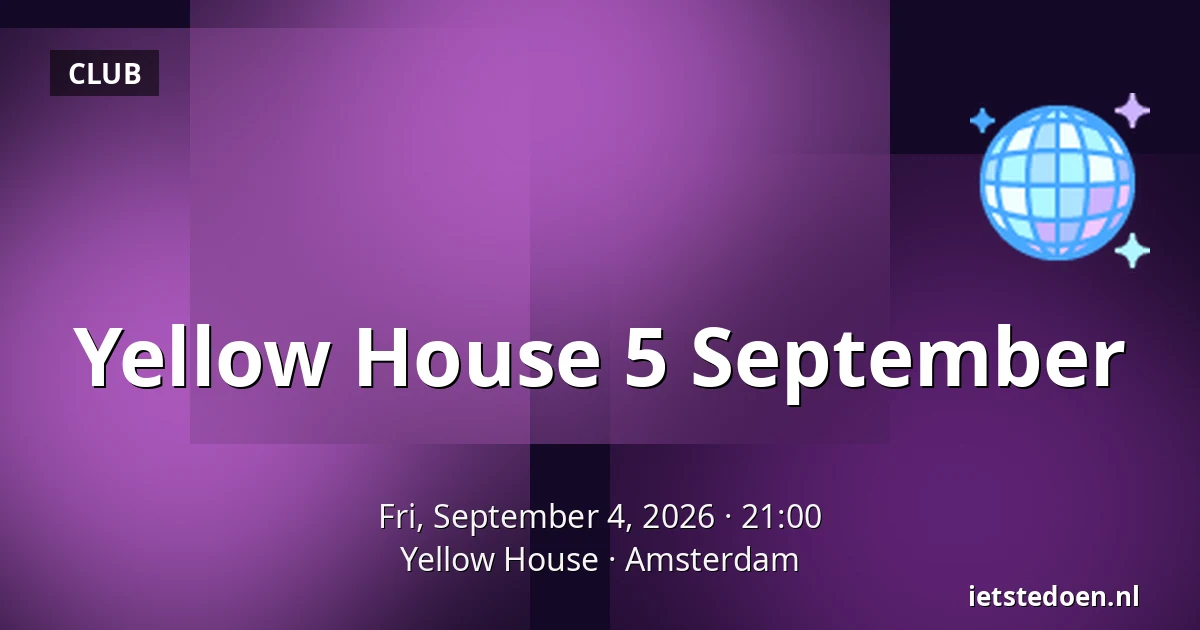 Yellow House 5 September — Yellow House, Amsterdam