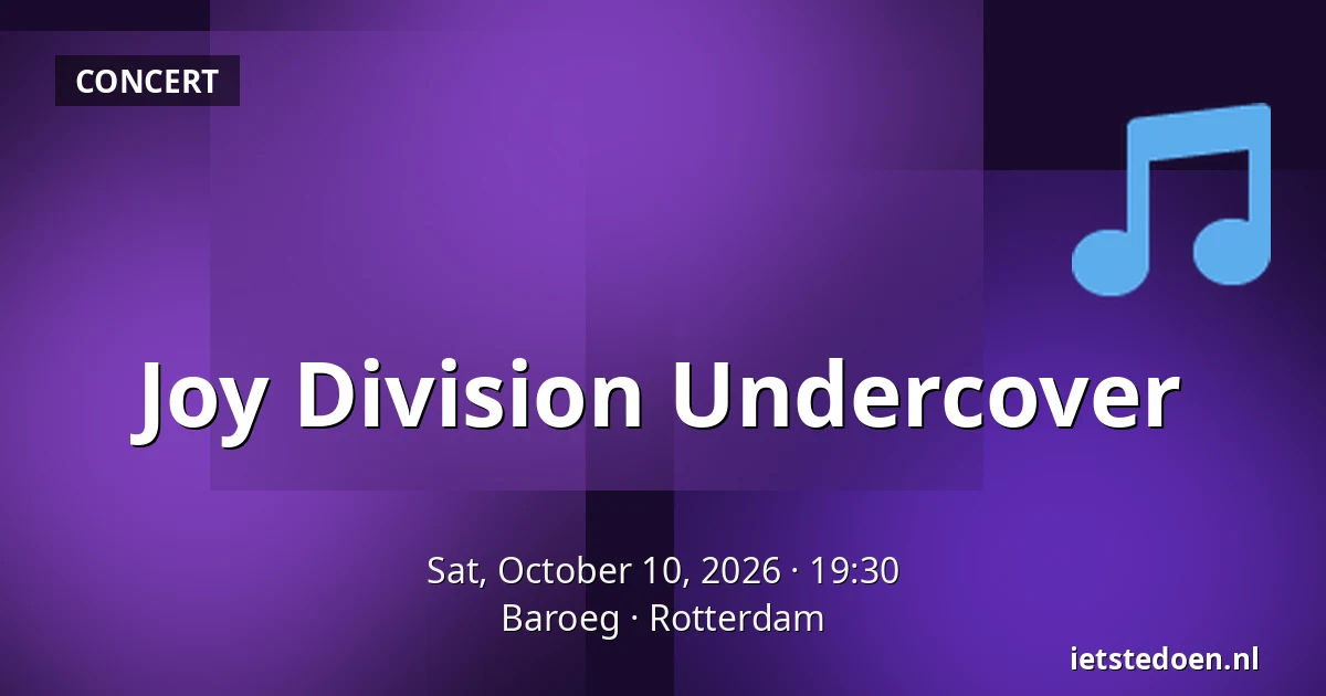 Joy Division Undercover — Baroeg, Rotterdam