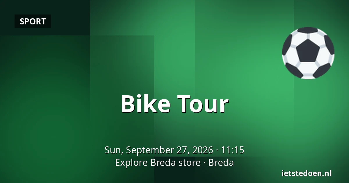 Bike Tour — Explore Breda store, Breda