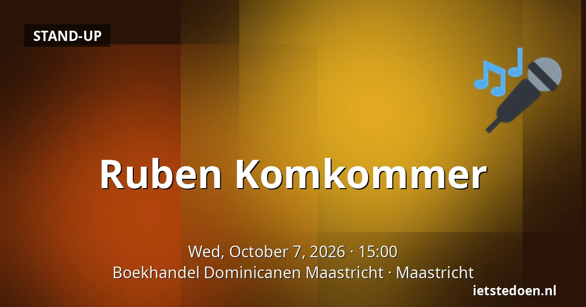 Ruben Komkommer — Boekhandel Dominicanen Maastricht, Maastricht
