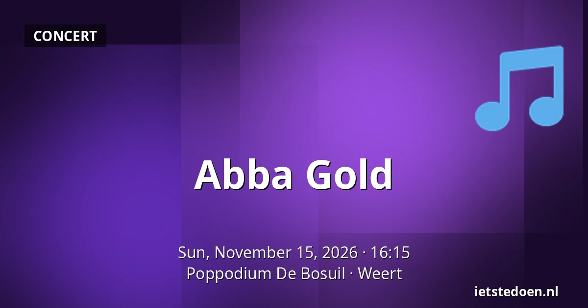 Abba Gold — Poppodium De Bosuil, Weert