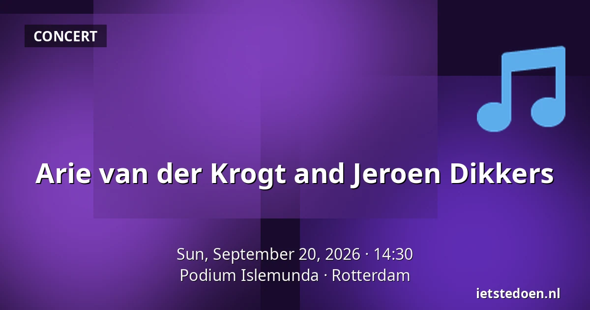 Arie van der Krogt and Jeroen Dikkers — Podium Islemunda, Rotterdam