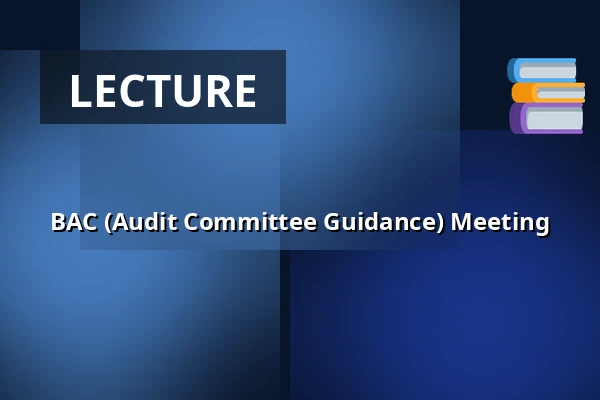 BAC (Audit Committee Guidance) Meeting β Gemeentehuis, raadzaal, Bergschenhoek