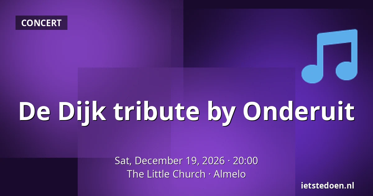 De Dijk tribute by Onderuit — The Little Church, Almelo