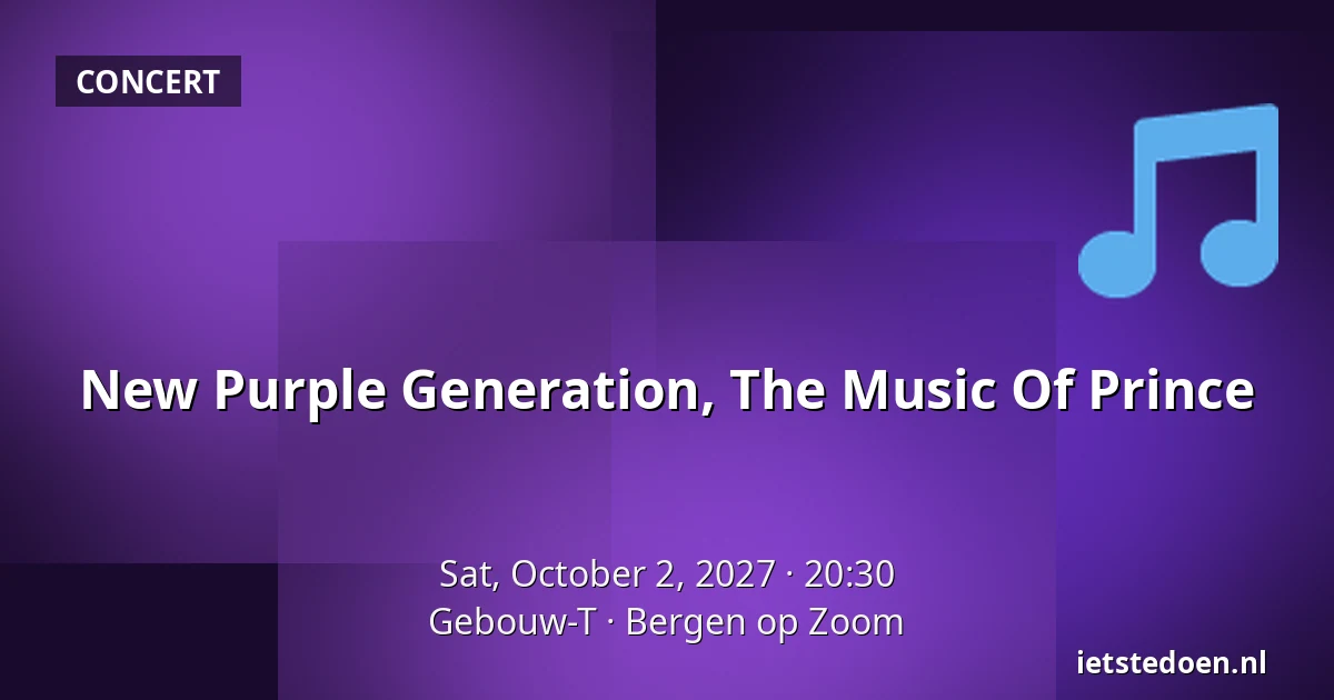 New Purple Generation, The Music Of Prince — Gebouw-T, Bergen op Zoom