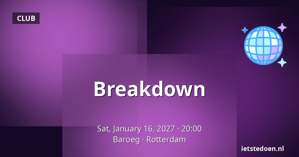 Breakdown — Baroeg, Rotterdam