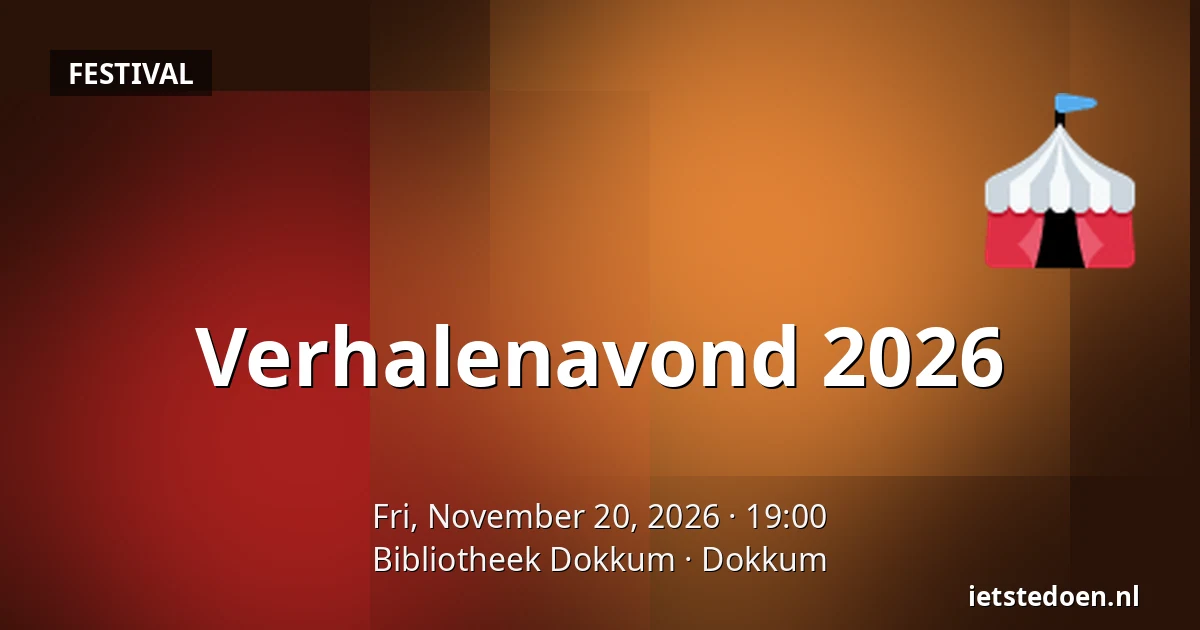 Verhalenavond 2026 — Bibliotheek Dokkum, Dokkum