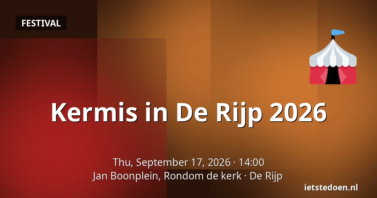 Kermis in De Rijp 2026 — Jan Boonplein, Rondom de kerk, De Rijp