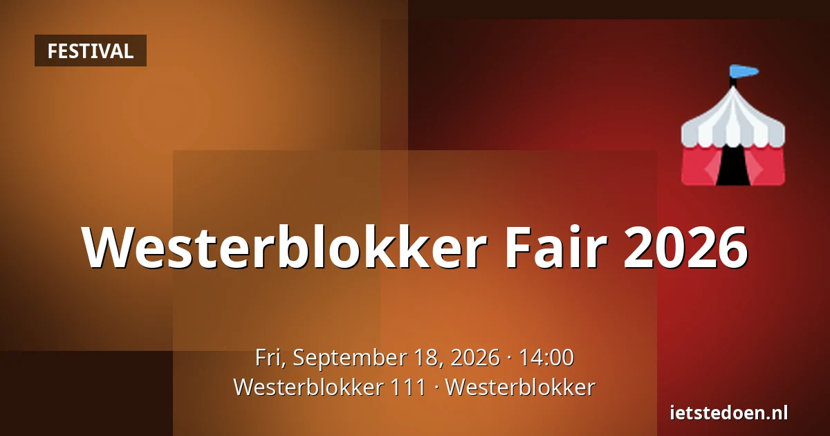 Westerblokker Fair 2026 — Westerblokker 111, Westerblokker