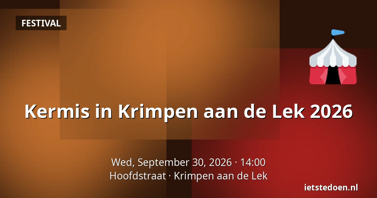 Kermis in Krimpen aan de Lek 2026 — Hoofdstraat, Krimpen aan de Lek