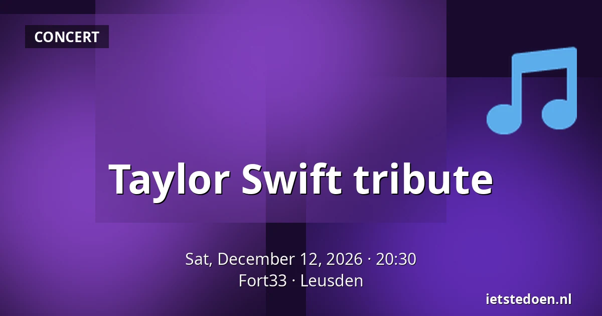 Taylor Swift tribute — Fort33, Leusden