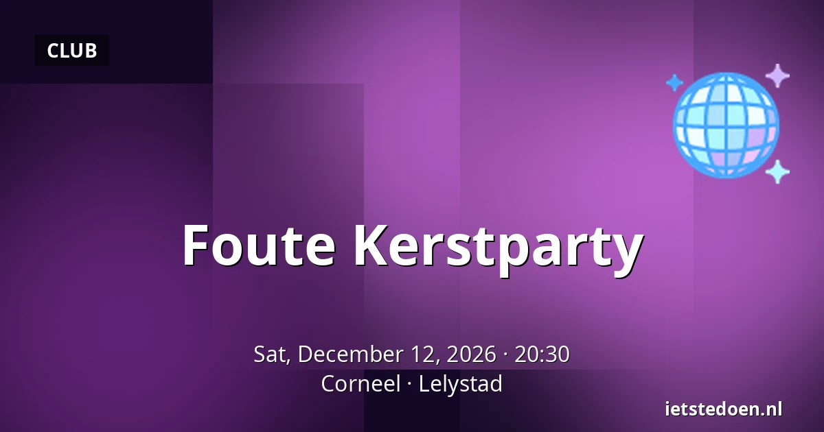 Foute Kerstparty — Corneel, Lelystad