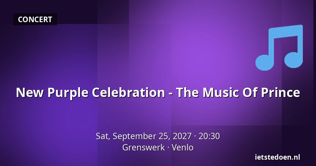 New Purple Celebration - The Music Of Prince — Grenswerk, Venlo