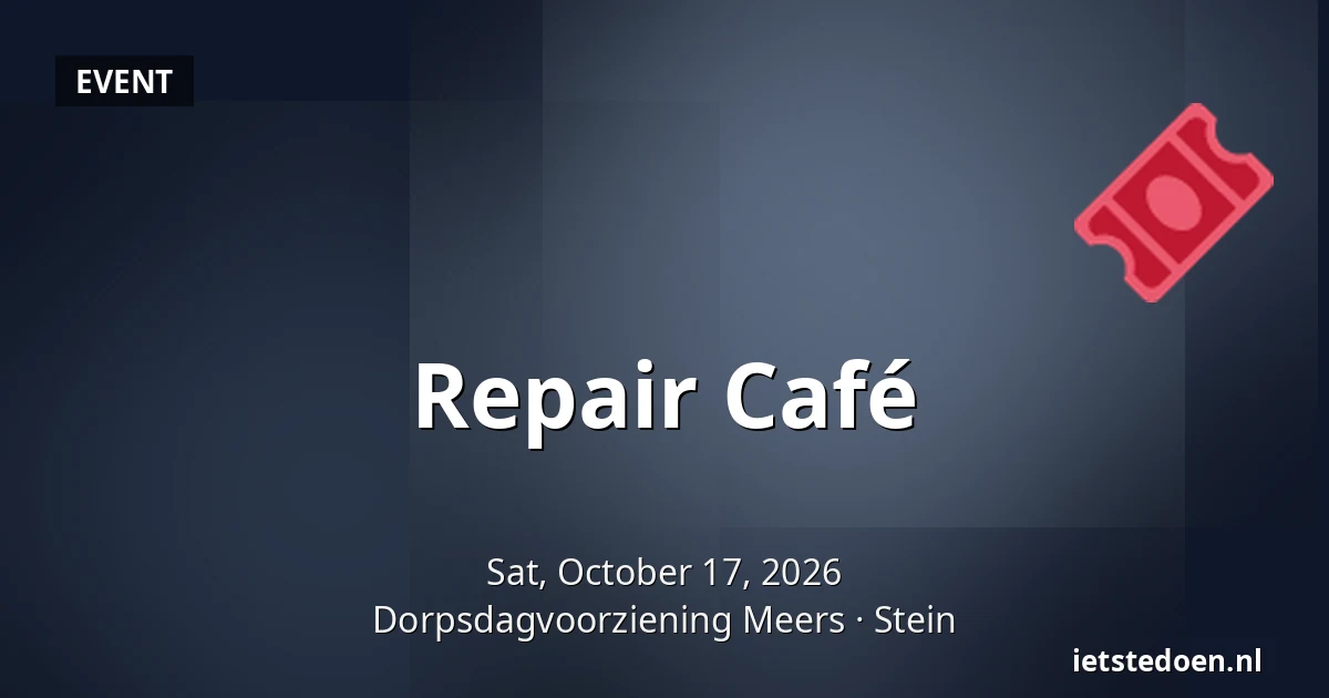 Repair Café — Dorpsdagvoorziening Meers, Stein