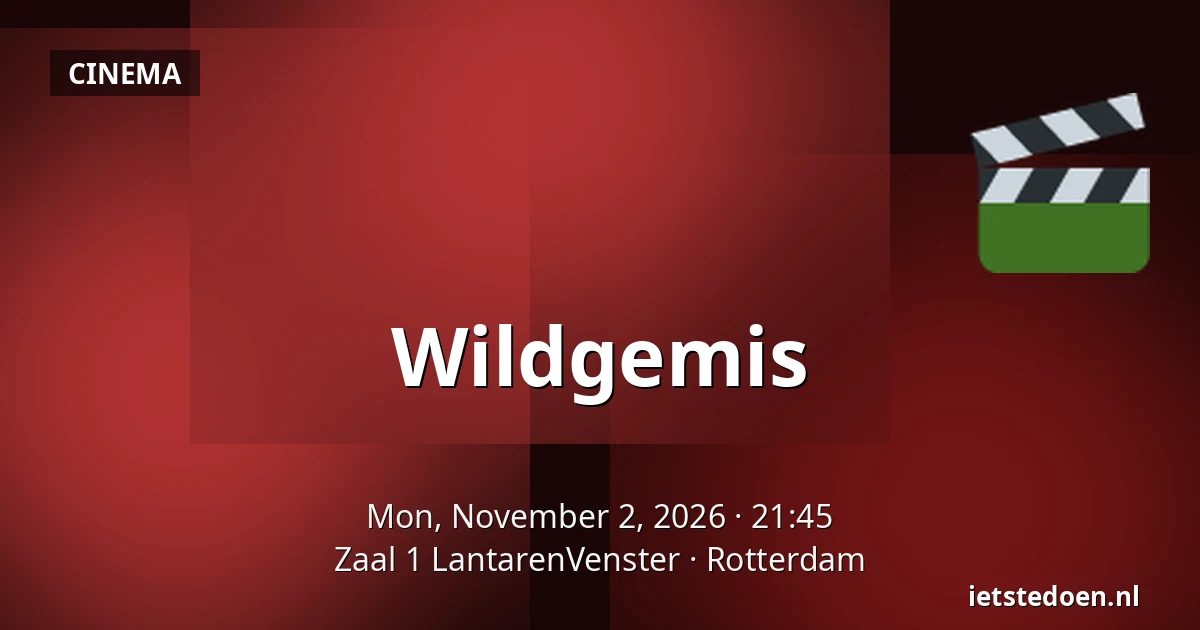 Wildgemis — Zaal 1 LantarenVenster, Rotterdam