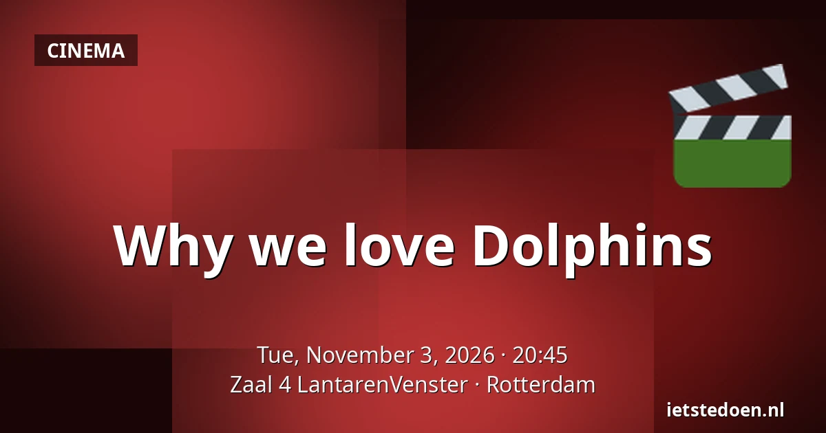 Why we love Dolphins — Zaal 4 LantarenVenster, Rotterdam