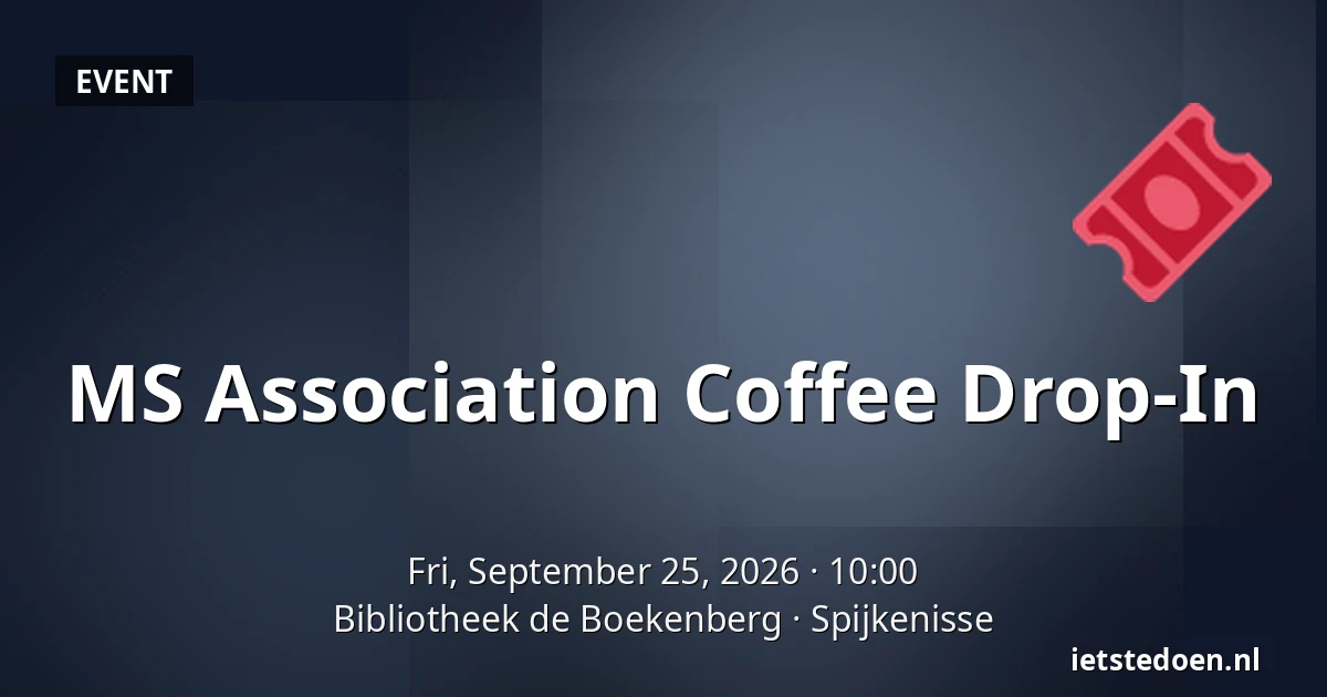 MS Association Coffee Drop-In — Bibliotheek de Boekenberg, Spijkenisse