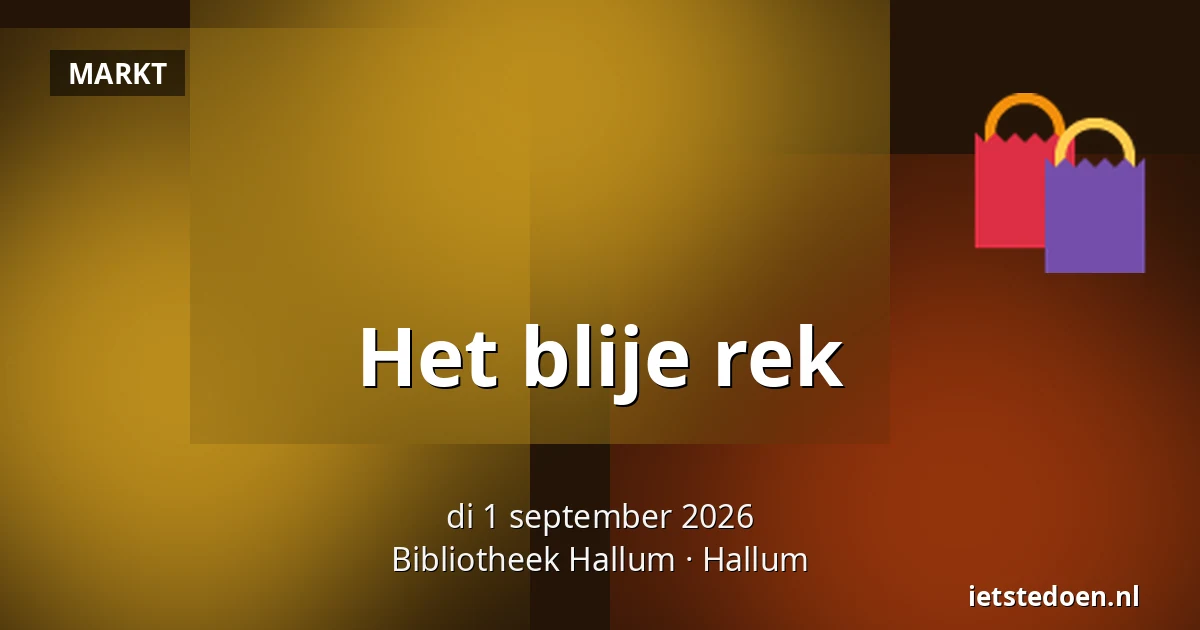 Het blije rek — Bibliotheek Hallum, Hallum