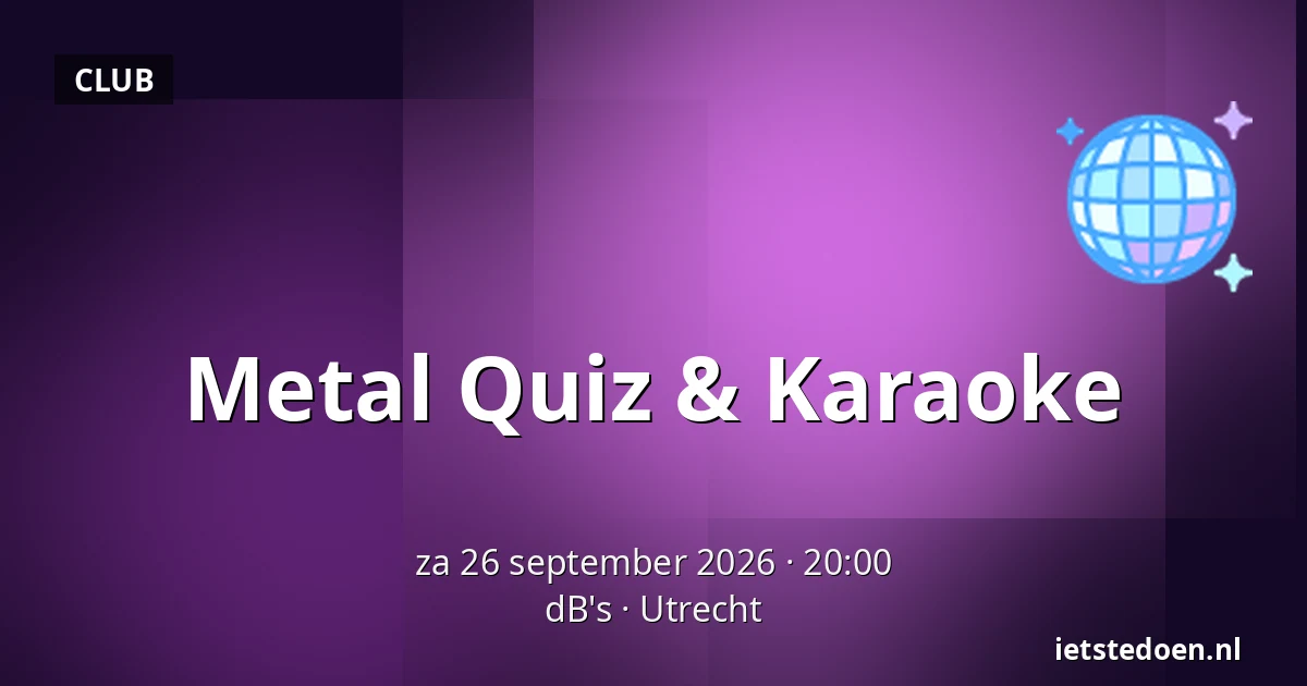 Metal Quiz & Karaoke — dB's, Utrecht