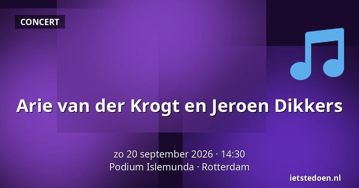 Arie van der Krogt en Jeroen Dikkers — Podium Islemunda, Rotterdam