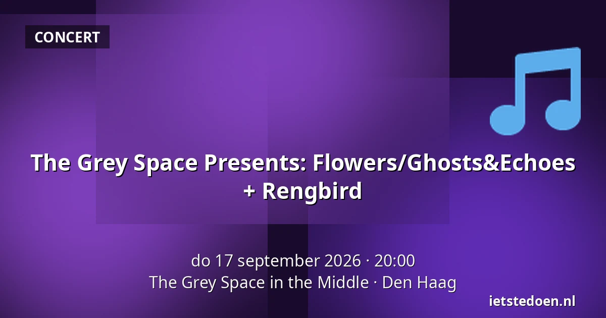 The Grey Space Presents: Flowers/Ghosts&Echoes + Rengbird — The Grey Space in the Middle, Den Haag