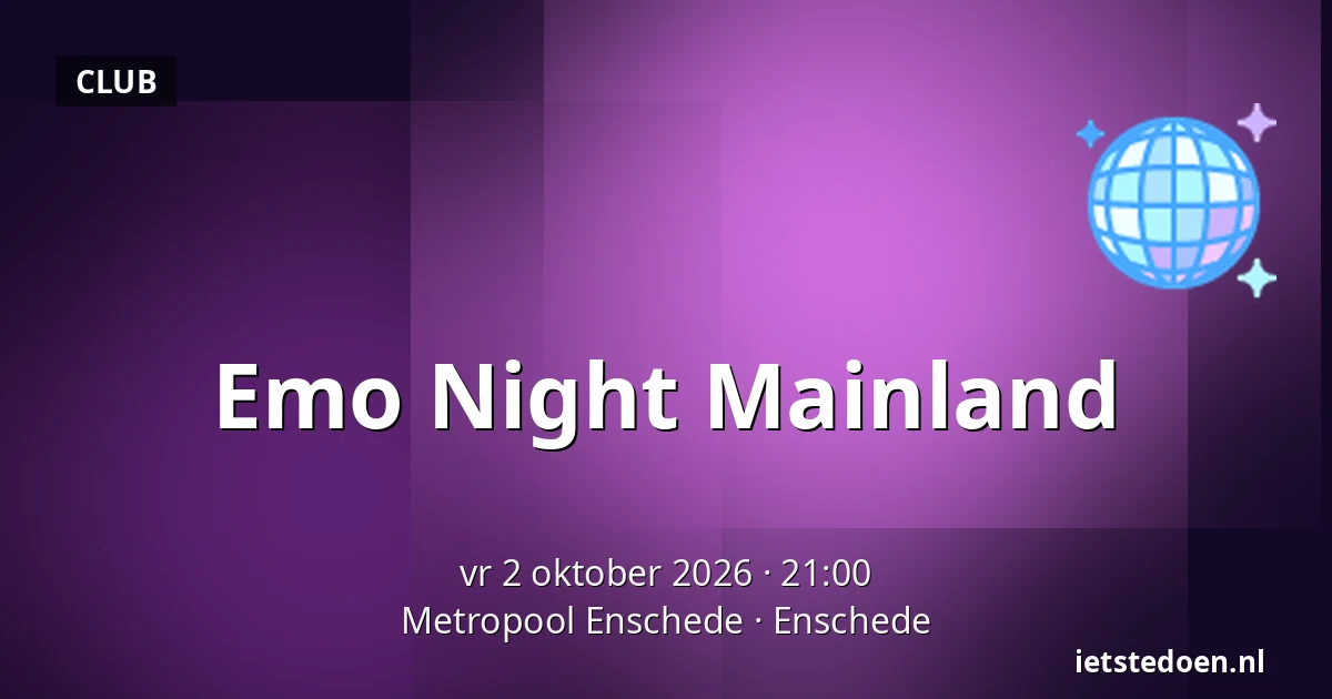Emo Night Mainland — Metropool Enschede, Enschede