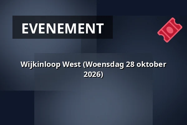 Wijkinloop West (Woensdag 28 oktober 2026) — Wijkcentrum De Erker, Schiedam