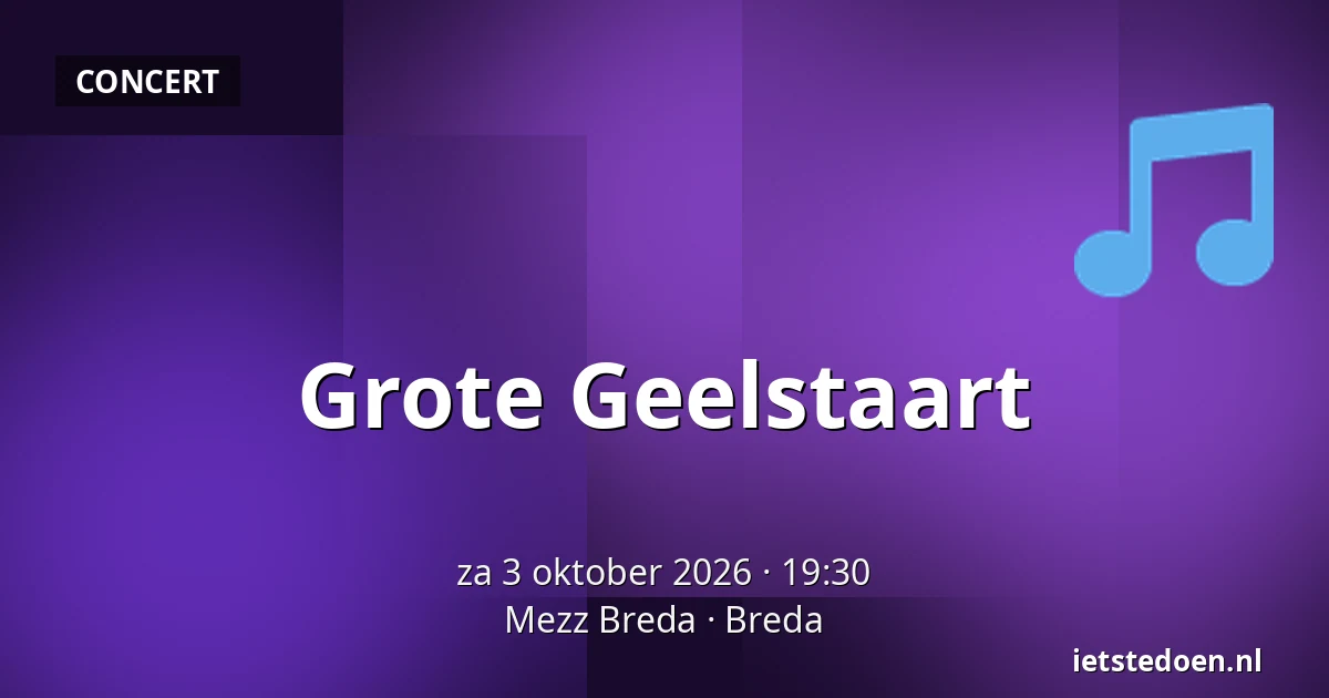 Grote Geelstaart — Mezz Breda, Breda