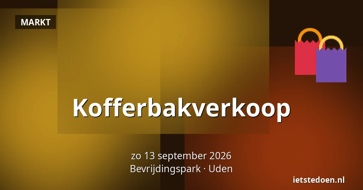 Kofferbakverkoop — Bevrijdingspark, Uden