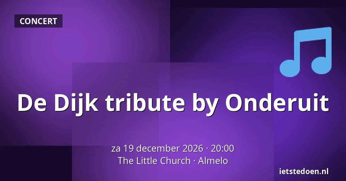 De Dijk tribute by Onderuit — The Little Church, Almelo