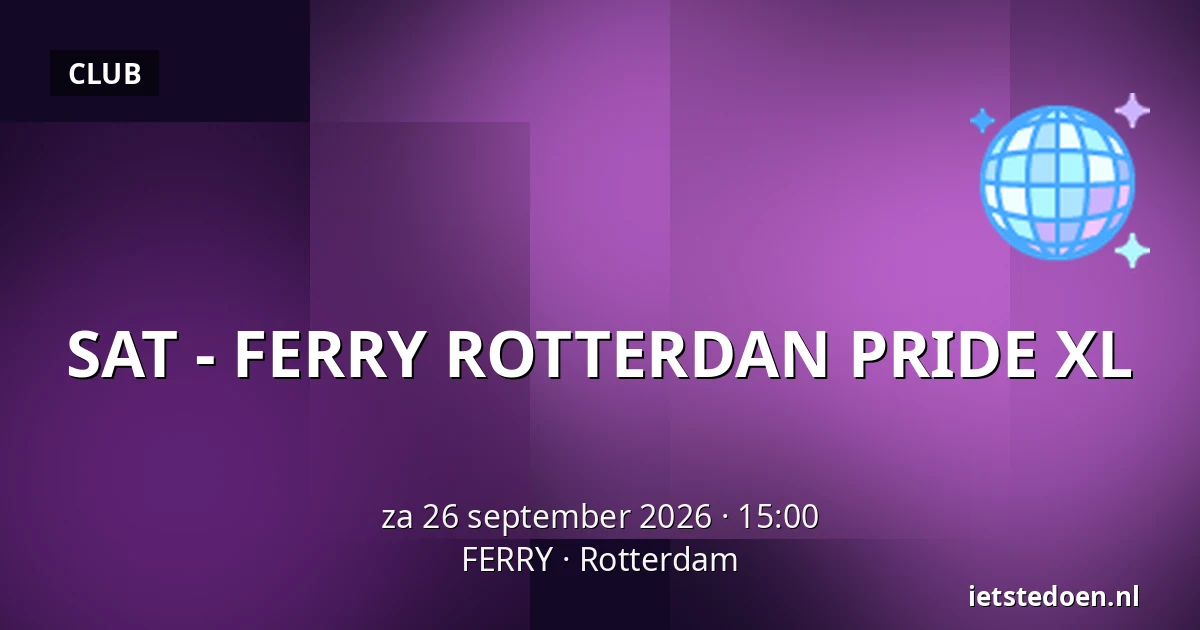 SAT - FERRY ROTTERDAN PRIDE XL — FERRY, Rotterdam