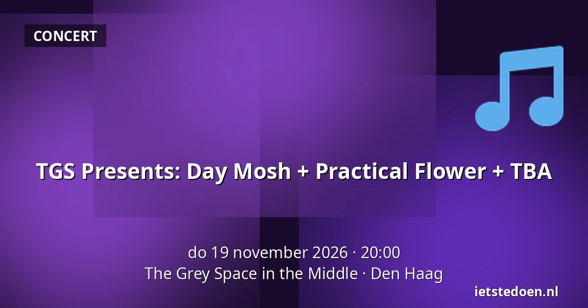 TGS Presents: Day Mosh + Practical Flower + TBA — The Grey Space in the Middle, Den Haag