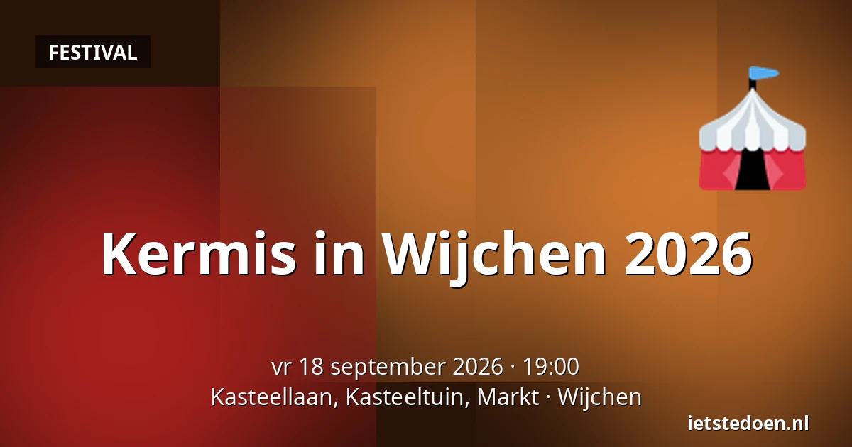 Kermis in Wijchen 2026 — Kasteellaan, Kasteeltuin, Markt, Wijchen