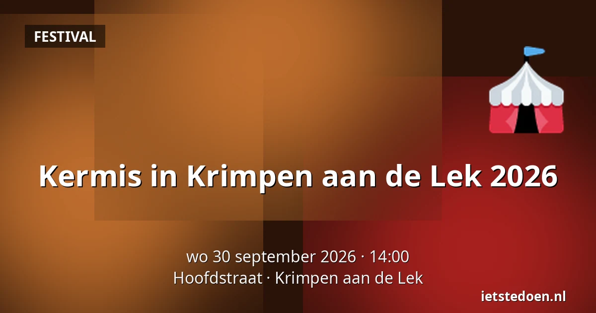 Kermis in Krimpen aan de Lek 2026 — Hoofdstraat, Krimpen aan de Lek