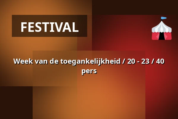 Week van de toegankelijkheid / 20 - 23 / 40 pers — Jazzpodium BIRD, Rotterdam