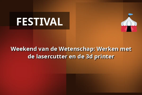 Weekend van de Wetenschap: Werken met de lasercutter en de 3d printer — Stadkamer Centrum, Zwolle