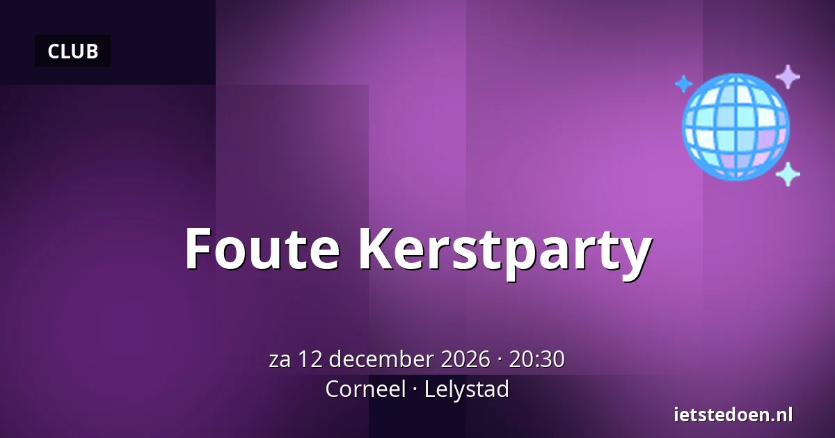 Foute Kerstparty — Corneel, Lelystad