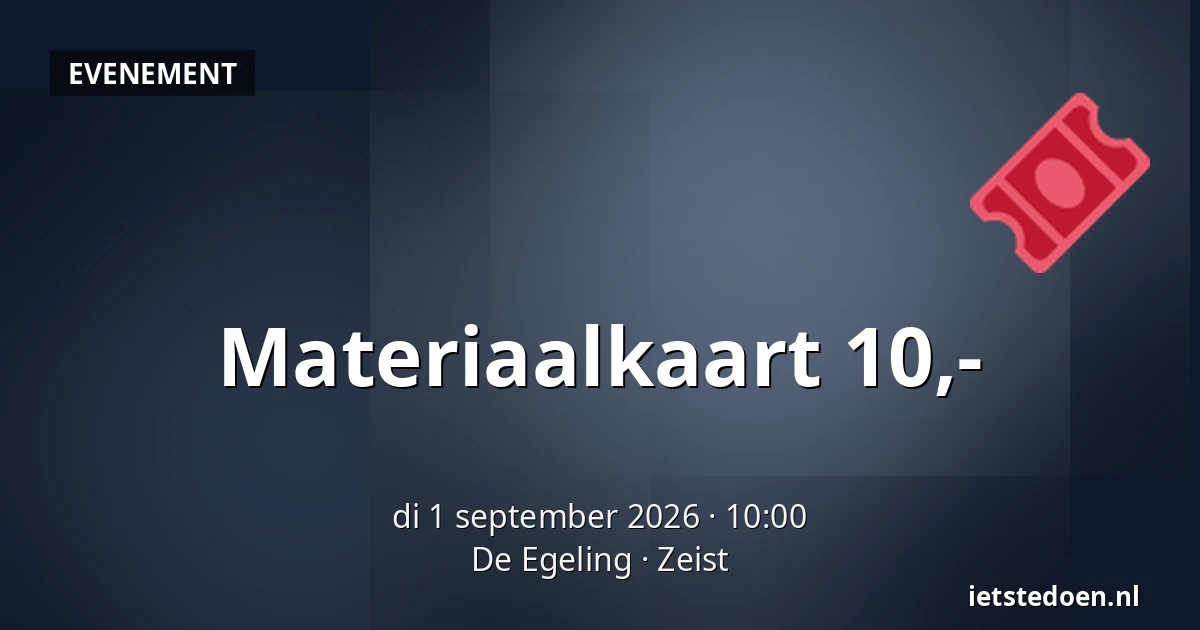 Materiaalkaart 10,- — De Egeling, Zeist