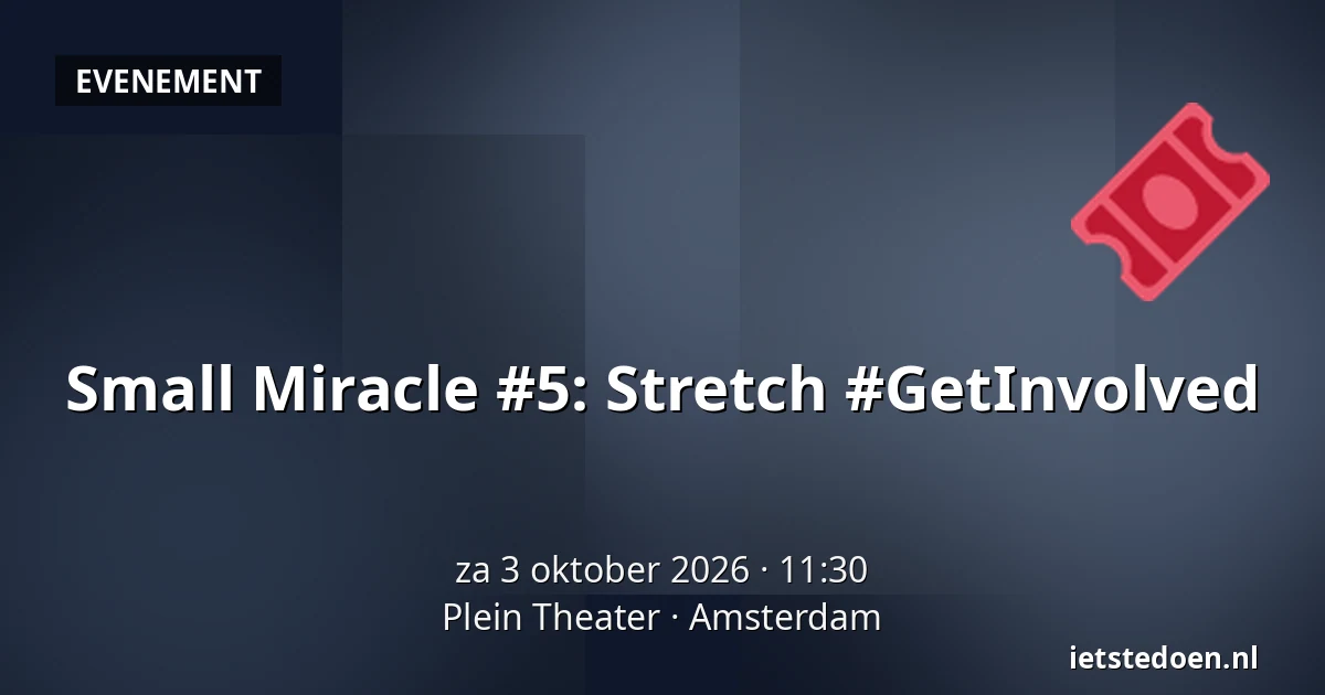 Small Miracle #5: Stretch #GetInvolved — Plein Theater, Amsterdam