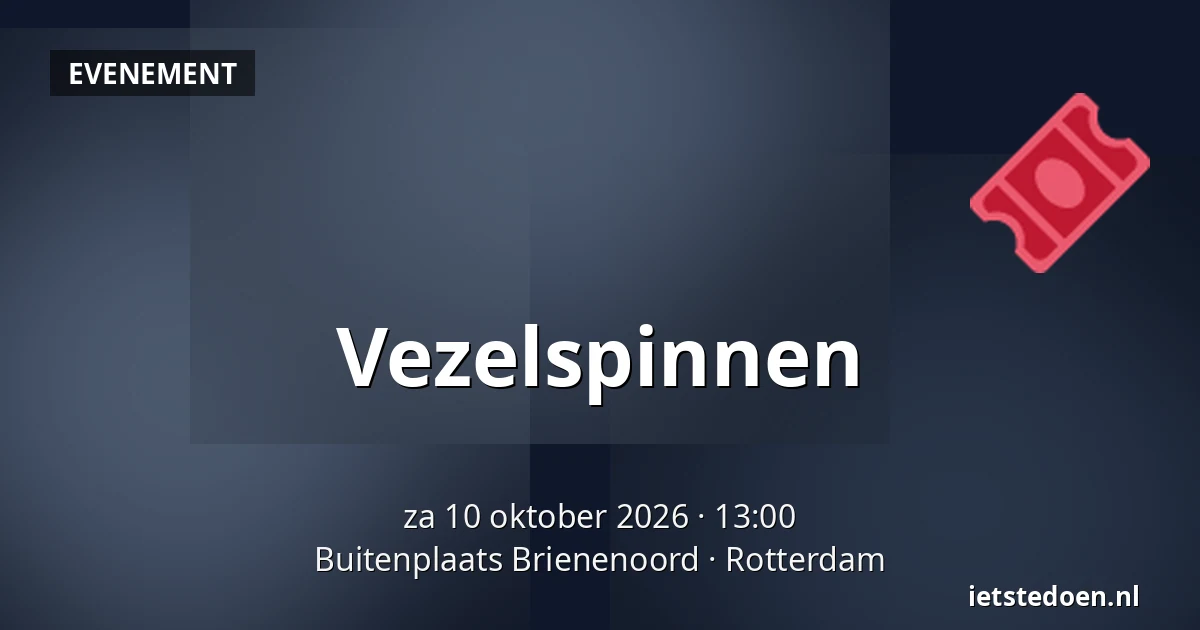 Vezelspinnen — Buitenplaats Brienenoord, Rotterdam