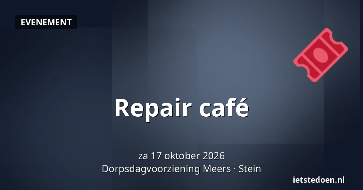 Repair café — Dorpsdagvoorziening Meers, Stein