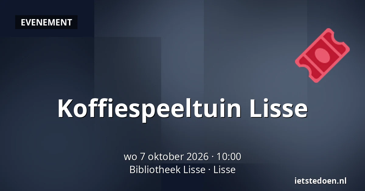 Koffiespeeltuin Lisse — Bibliotheek Lisse, Lisse