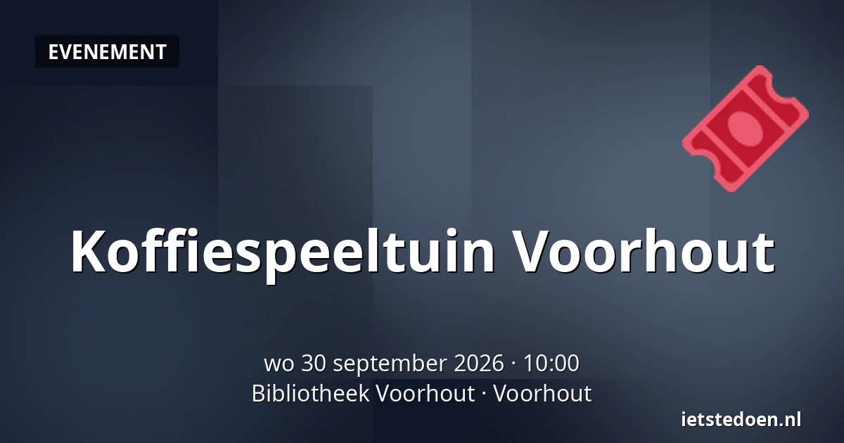 Koffiespeeltuin Voorhout — Bibliotheek Voorhout, Voorhout
